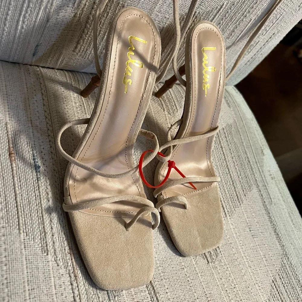 Lulu Beige Strappy Gladiator Heel